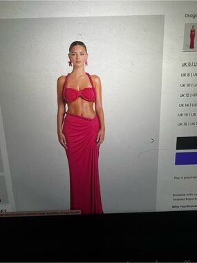 Twisted Rope Bralette & Skirt Set - Raspberry Pink